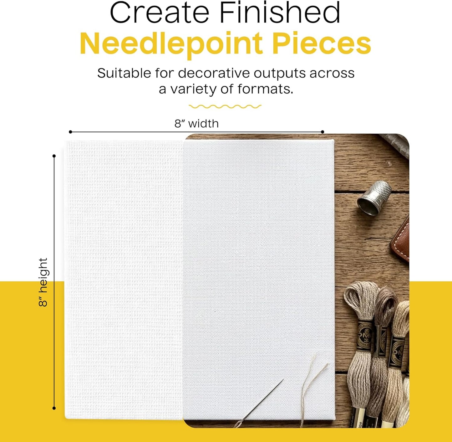 18 Mesh Mono Needlepoint Canvas Set of 6 Sheets | 3 sizes | Canvas for DIY Needlepoint & Hand Painting