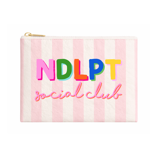 NDLPT Social Club Stripe Flat Zip | Medium Project Bag | Grandma Hobby x Aspen Lane