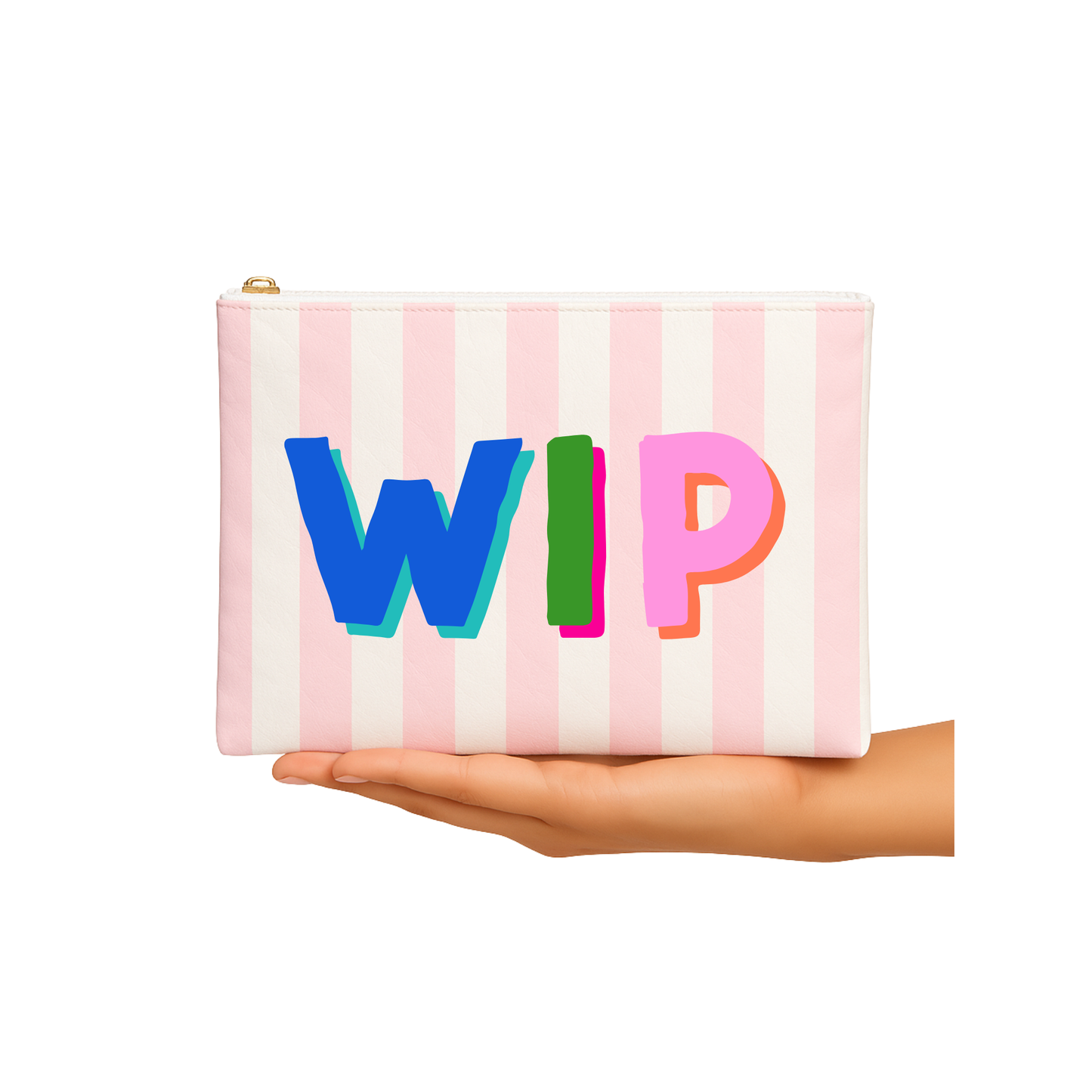 WIP Stripe Flat Zip | Medium Project Bag | Grandma Hobby x Aspen Lane