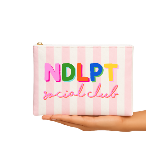 NDLPT Social Club Stripe Flat Zip | Medium Project Bag | Grandma Hobby x Aspen Lane